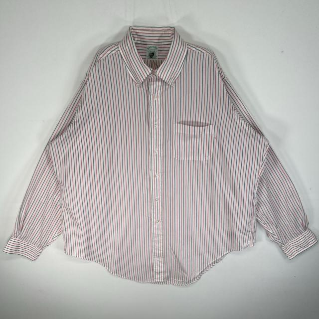 古着 90s/90年代 ブルックスブラザーズ Brooks Brothers 長袖シャツ ストライプ 胸ポケ USA製 XL  レッド系 マルチカラー メンズ