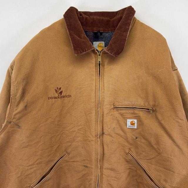 古着 カーハート Carhartt USA製 ワークジャケット デトロイトジャケット 大きいサイズ ワーク ブランケット 4XL ベージュ系 メンズ_1