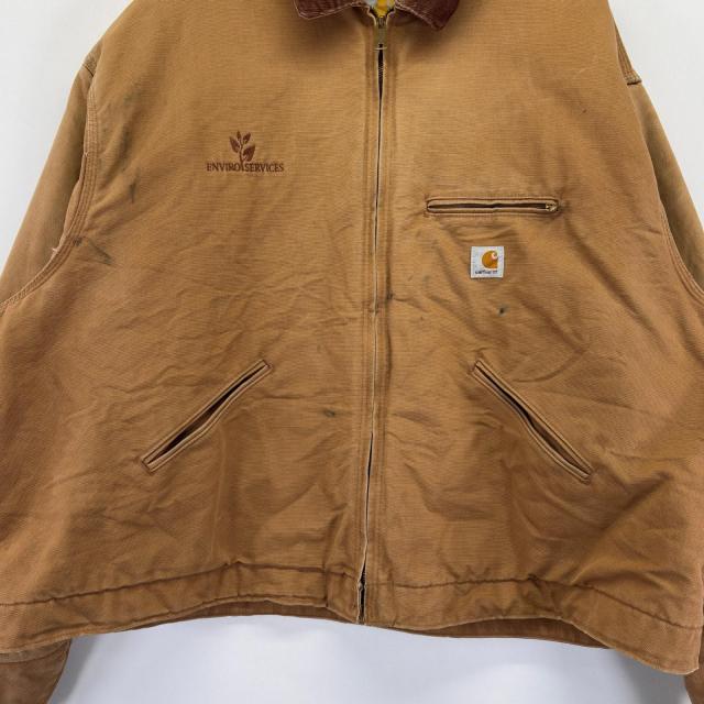 古着 カーハート Carhartt USA製 ワークジャケット デトロイトジャケット 大きいサイズ ワーク ブランケット 4XL ベージュ系 メンズ_2