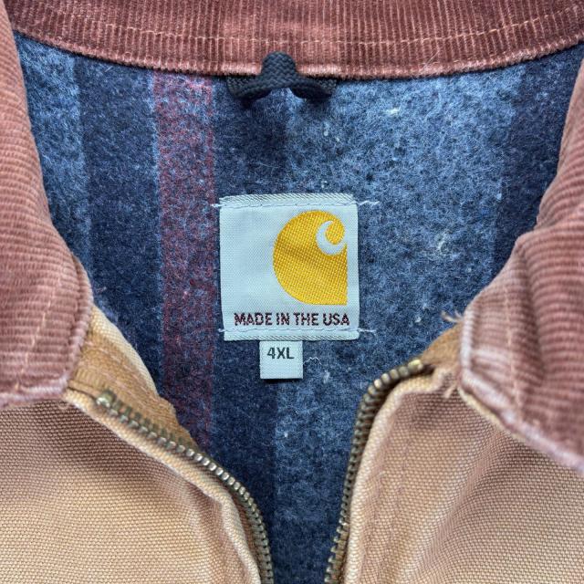 古着 カーハート Carhartt USA製 ワークジャケット デトロイトジャケット 大きいサイズ ワーク ブランケット 4XL ベージュ系 メンズ_6