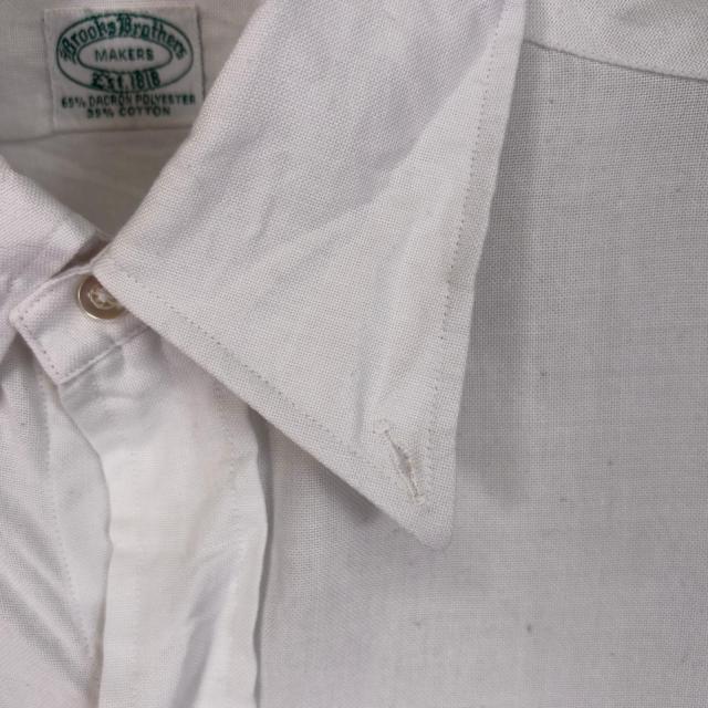 古着 50s〜60s/50年代〜60年代 ヴィンテージ ブルックスブラザーズ Brooks Brothers 長袖シャツ Makers 6ボタン 胸ポケ  ホワイト 無地_4
