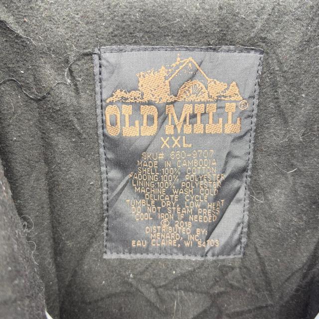 古着 オールドミル OLD MILL ワークジャケット ダッグジャケット アクティブタイプ 中綿 ワンポイントロゴ 2XL ブラック メンズ_4