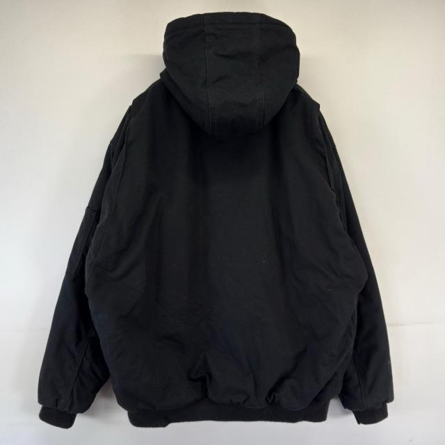 古着 オールドミル OLD MILL ワークジャケット ダッグジャケット アクティブタイプ 中綿 ワンポイントロゴ 2XL ブラック メンズ_6