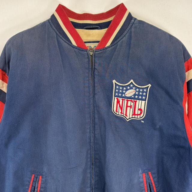 古着 MIRAGE スタジャン 大きいサイズ NFL ビックワッペンロゴデザイン