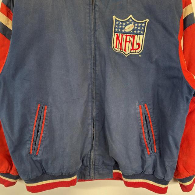 古着 MIRAGE スタジャン 大きいサイズ NFL ビックワッペンロゴデザイン