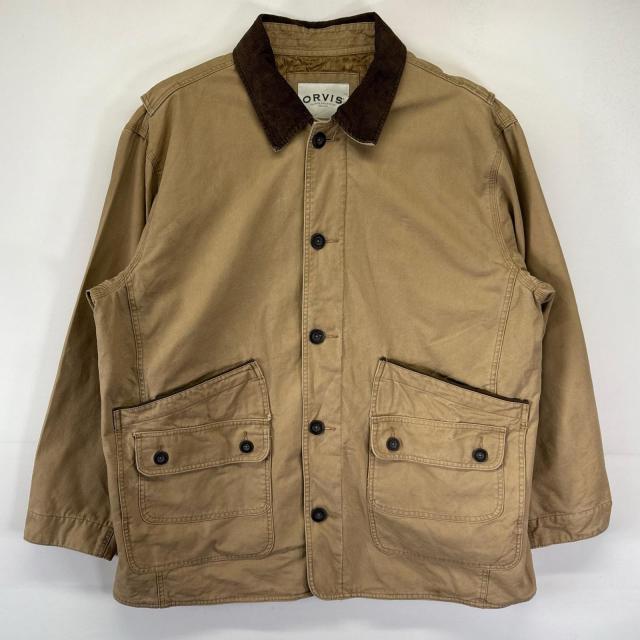 古着 オービス ORVIS カバーオール 大きいサイズ ハンティングジャケット 中綿 裏地キルティング アウトドア 2XL  ベージュ メンズ
