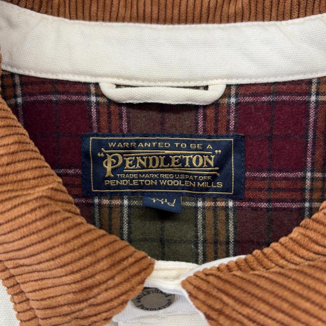 古着 ペンドルトン PENDLETON スウィングトップジャケット 大きいサイズ キルティングジャケット 胸ポケット 2XL ベージュ系 メンズ_6