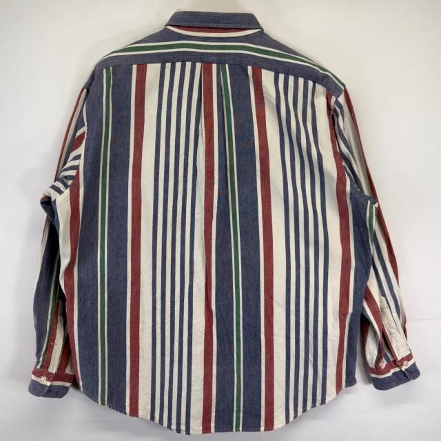 古着 ラルフローレン RALPH LAUREN 長袖シャツ 大きいサイズ ボタンダウン ストライプ柄 ワンポイントロゴ XL マルチカラー メンズ_6