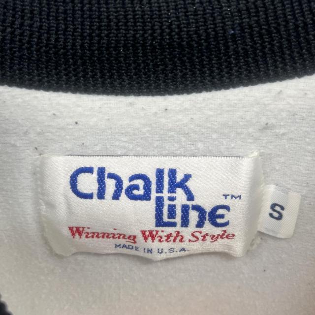 古着 チョークライン Chalk Line USA製 スタジャン ナイロン ブルゾン NFL ベンガルズ ビッグプリント S ホワイト メンズ_5