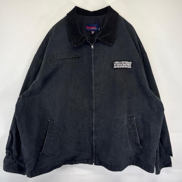 古着 キングルイ King Louie USA製 ワークジャケット ダック デトロイトタイプ 大きいサイズ 襟コーデュロイ 3XL ブラック メンズ