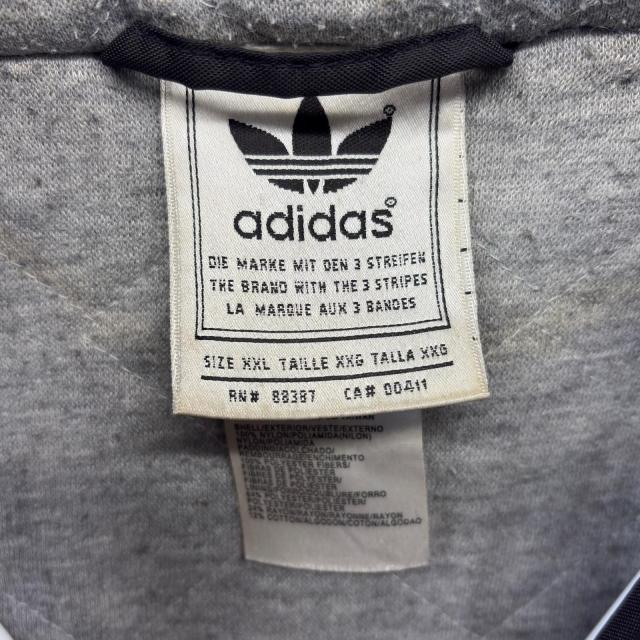 古着 アディダス adidas ナイロンジャケット フルジップ 大きいサイズ トレフォイルロゴ ワンポイントロゴ パーカー 2XL ブラック_5