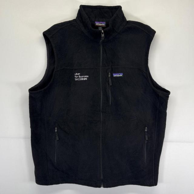 古着 美品 パタゴニア patagonia ベスト 大きいサイズ フルジップ フリース アウトドア 新品タグ 2XL ブラック メンズ