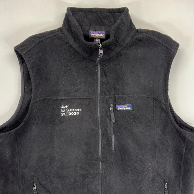 古着 美品 パタゴニア patagonia ベスト 大きいサイズ フルジップ フリース アウトドア 新品タグ 2XL ブラック メンズ_1