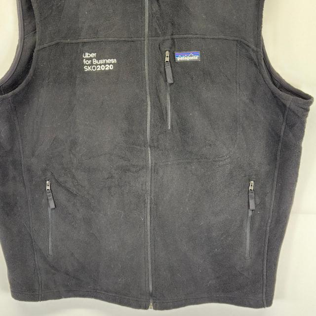 古着 美品 パタゴニア patagonia ベスト 大きいサイズ フルジップ フリース アウトドア 新品タグ 2XL ブラック メンズ_2