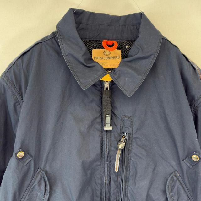 古着 パラジャンパーズ Parajumpers ジャケット ボンバージャケット フライトジャケット フルジップ ワッペン L  ネイビー メンズ_1