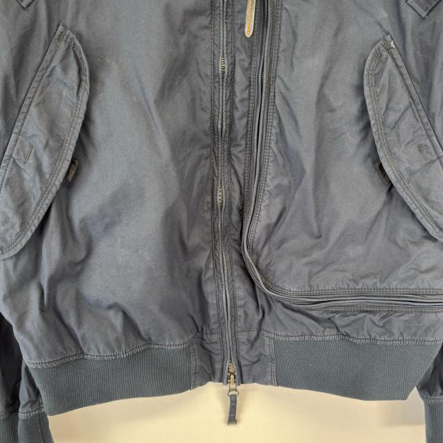 古着 パラジャンパーズ Parajumpers ジャケット ボンバージャケット フライトジャケット フルジップ ワッペン L  ネイビー メンズ_2