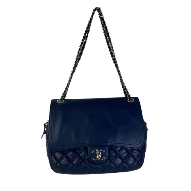 CHANEL シャネル マトラッセ ショルダーバッグ マットキャビアスキン ブルー 【中古】 レディース