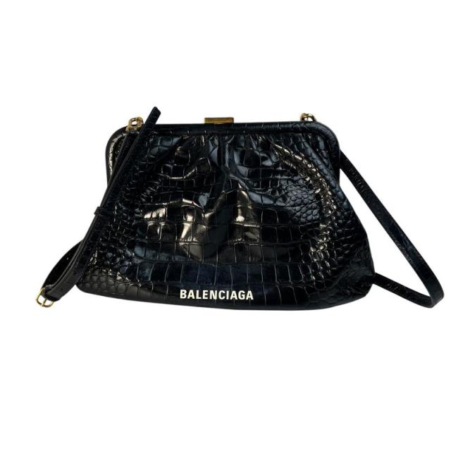 BALENCIAGA バレンシアガ  ショルダーバッグ レザー ブラック 【中古】 レディース
