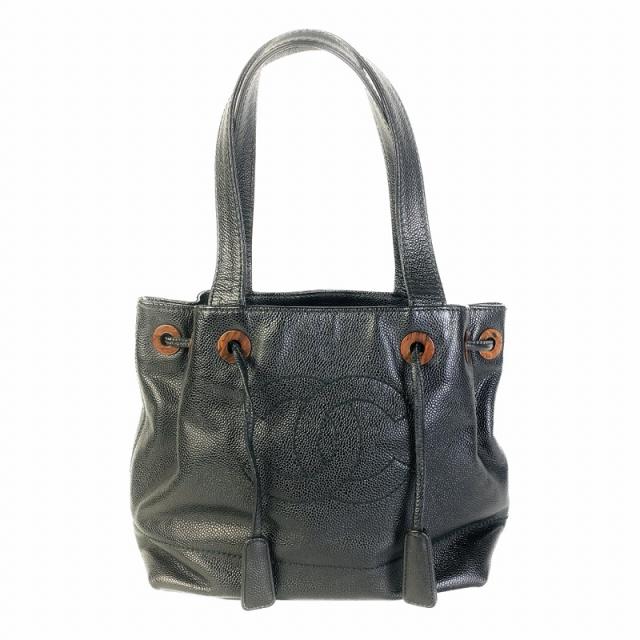 CHANEL シャネル ココマーク ショルダーバッグ マットキャビアスキン ブラック 【中古】 レディース