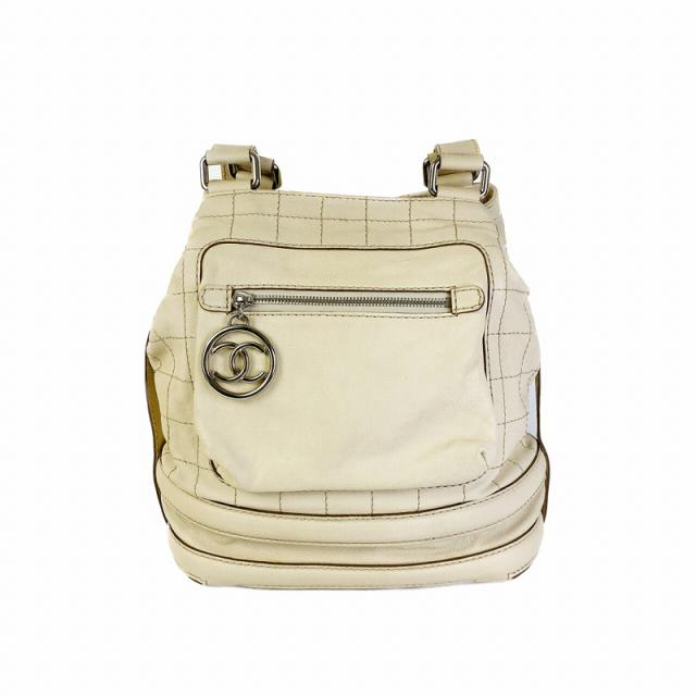 CHANEL シャネル チョコバー トートバッグ レザー ベージュ  レディース
