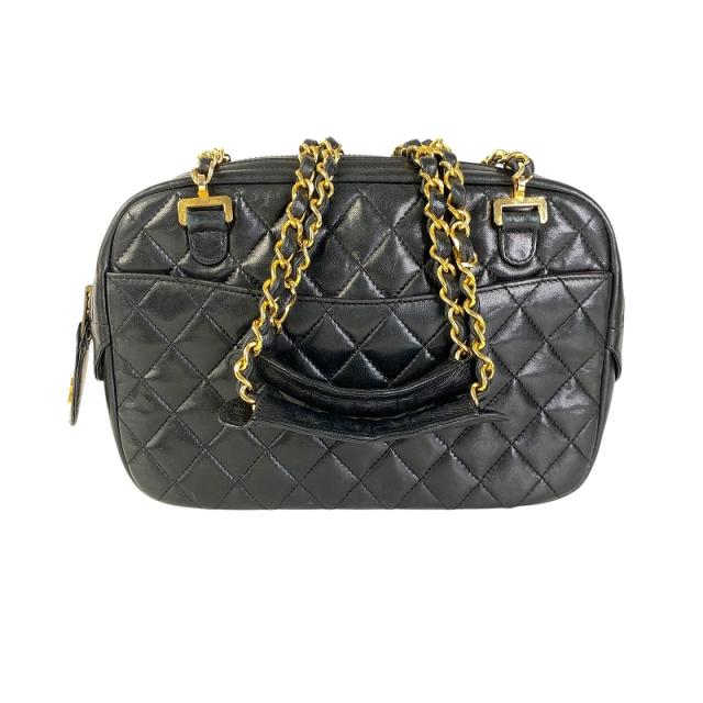 CHANEL シャネル マトラッセ ショルダーバッグ ラムスキン ブラック 【中古】 レディース