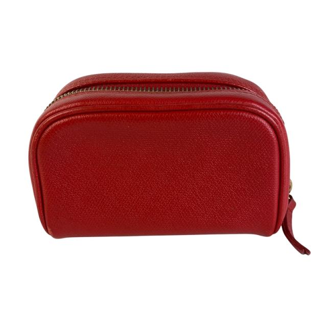 CHANEL レザー キャビアスキン　ポーチ 赤小物入れ CHANEL レザー キャビアスキン ポーチ 赤小物入れ