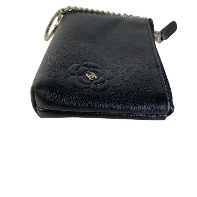 CHANEL シャネル カメリア コインケース ラムスキン ブラック