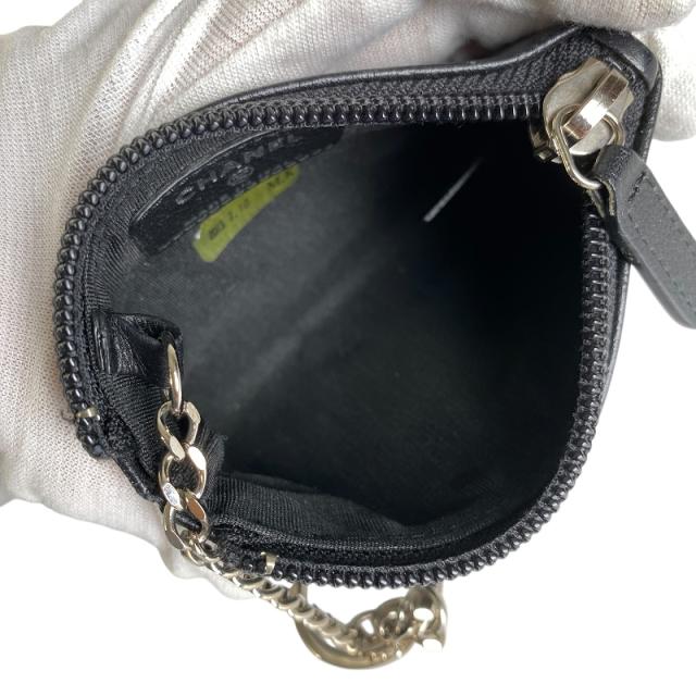 CHANEL シャネル カメリア コインケース ラムスキン ブラック