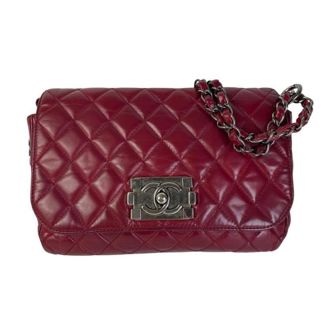 CHANEL シャネル ココマーク ショルダーバッグ ラムスキン レッド 【中古】 レディース