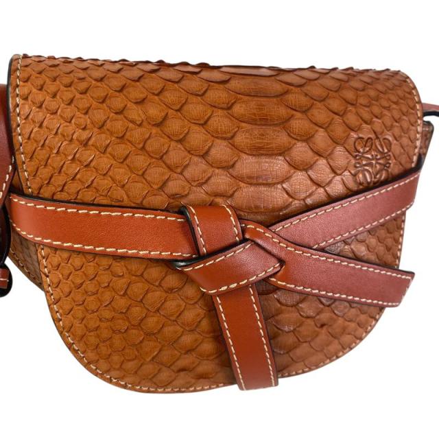 LOEWE ロエベ ショルダーバッグ クロコダイル オレンジ 【中古