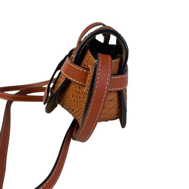 LOEWE ロエベ ショルダーバッグ クロコダイル オレンジ 【中古