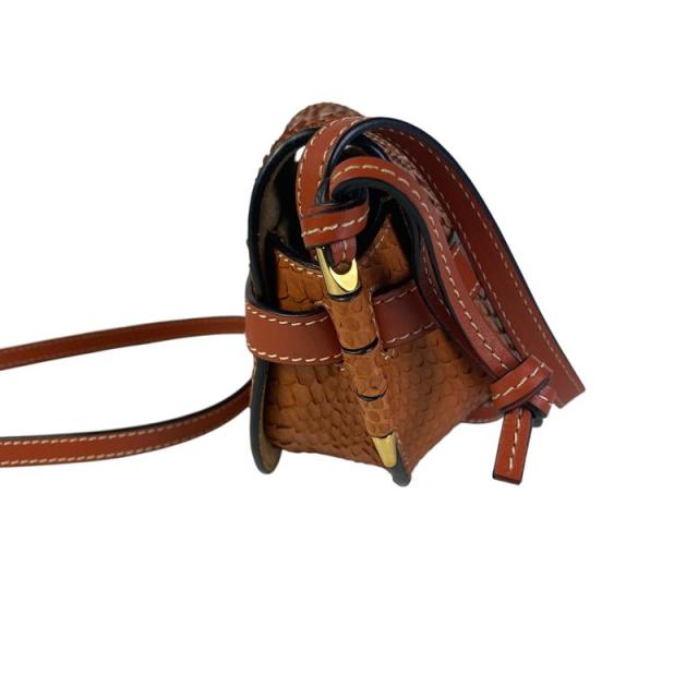 LOEWE ロエベ ショルダーバッグ クロコダイル オレンジ 【中古