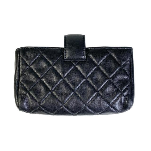 シャネル ラムスキン ブラック レディース ポーチ CHANEL シャネル