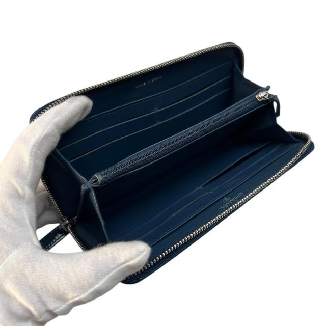 CHANEL シャネル ココマーク 長財布 パテントレザー ブルー 【中古