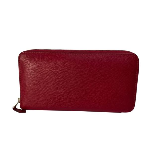 HERMES エルメス  長財布 レザー レッド 【中古】 レディース