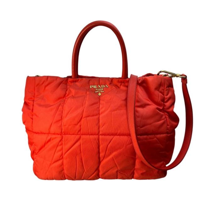 PRADA プラダ  トートバッグ ナイロン オレンジ 【中古】 レディース