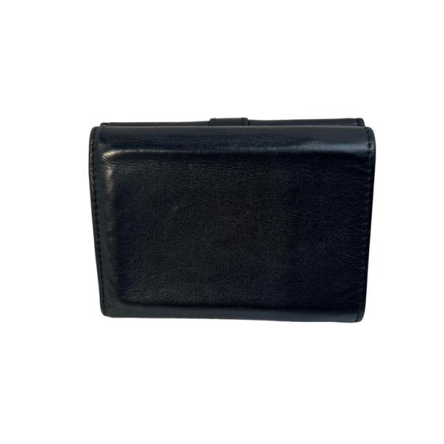 SAINT LAURENT サンローラン 三つ折り財布 レザー ブラック 【中古
