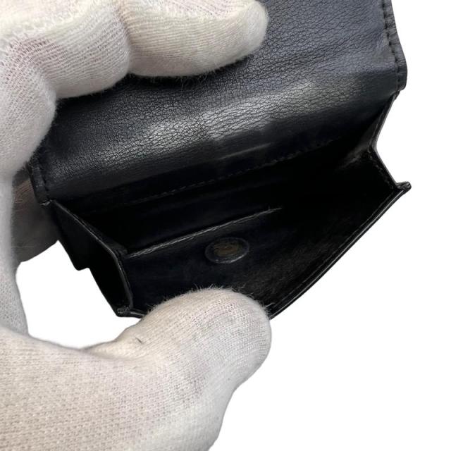 SAINT LAURENT サンローラン 三つ折り財布 レザー ブラック 【中古