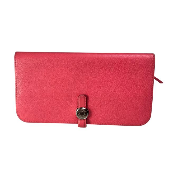 HERMES エルメス ドゴン 長財布 レザー ピンク系 【中古】 レディース