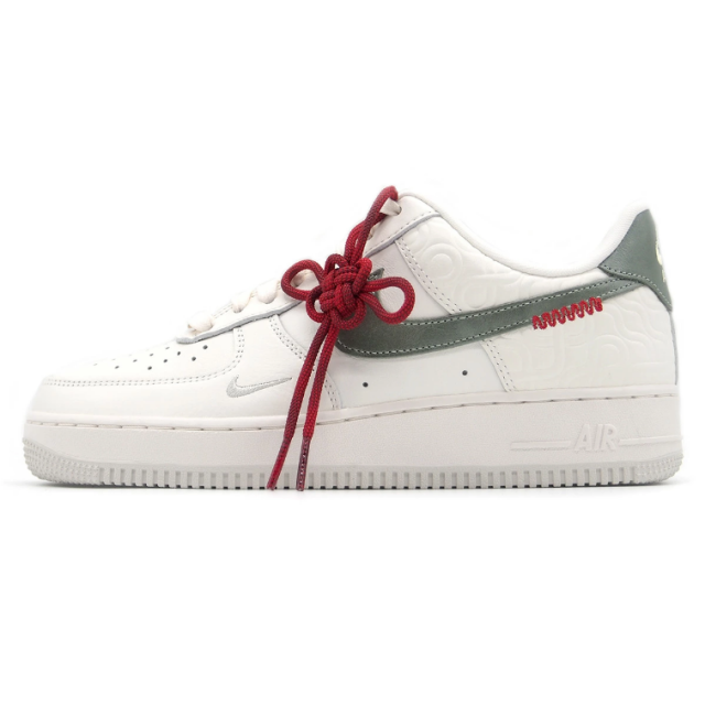 NIKE AIR FORCE 1 LOW 07 SAIL/LIGHT BONE/UNIVERSITY RED JADE
