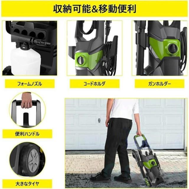 2025強化版 高圧洗浄機 水道直結 自吸両用 高圧ホース20m 電源コード1.5m 二重絶縁 業務用 1800W 17MPa IPX5防水 家庭用 洗車 清掃 強力噴射 家庭用 静音 コンパクト 50Hz/60Hz ウォッシュブラシセット 洗車機 洗車用品 ベランダ 外壁 コケ 除去 高圧洗浄 PSE認証済み