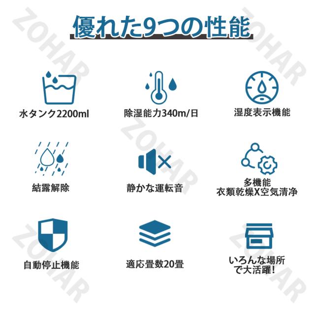除湿器 除湿機 衣類乾燥 空気清浄機 梅雨対応 除湿乾燥機 2.2L 強力 除湿機 静音設計 軽量 除菌 消臭 LEDスクリーン 自動停止機能 湿気対策 室内物干し パワフル 衣類乾燥除湿機 湿気対策 室内物干し 梅雨対応 湿気 カビ防止 カビ対策新生活在宅