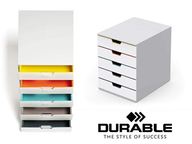 DURABLE VARICOLOR MIX5 デュラブル バリカラーミックス  A4 縦型 レターケース 5段   おしゃれ オフィス用品 書類整理 ヨーロッパ ドイツ 引出し 卓上 ザウィンド 海外 ブランド  可愛い スタイリッシュ シンプル かわいい