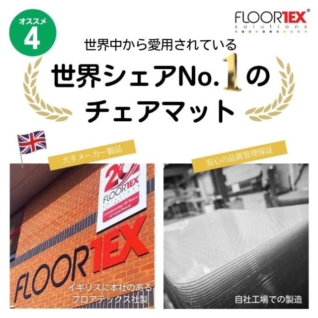 FLOORTEX フロアテックス 【折りたたみ式】ポリプロピレン製 チェアマット 【ハードフロア 用】【117×145cm】FTXECCMFLLA0004 おしゃれ オフィス リモートワーク 椅子 床保護 マット_7