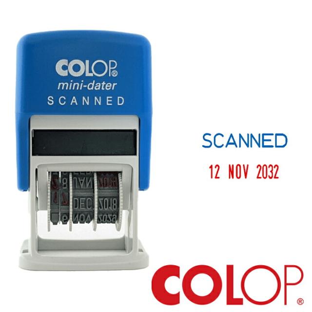 COLOP コロップ mini dater stamp 日付スタンプ+SCANNED 【2024年 - 2035年】 おしゃれ レトロ かわいい ヨーロッパ 文房具 文具 スタンプ ハンコ 回転式 日付印 スキャン ザウィンド 海外 ブランド 可愛い シンプル