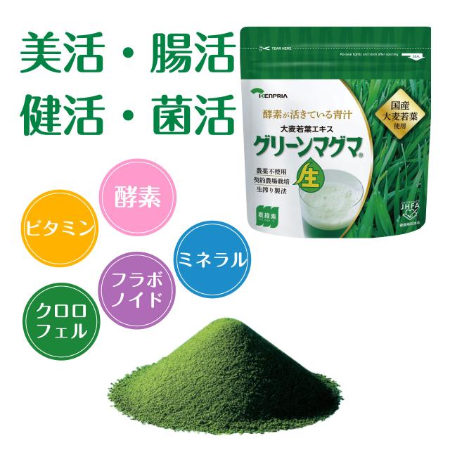 グリーンマグマ 170g 3袋セット 青汁 大麦若葉 生しぼり 酵素 ビタミン ミネラル アミノ酸 ポリフェノール 無添加 農薬不使用 健康 おいしい 国産 GMP認定 健康食品 健康補助食品 日本薬品開発 ,_8
