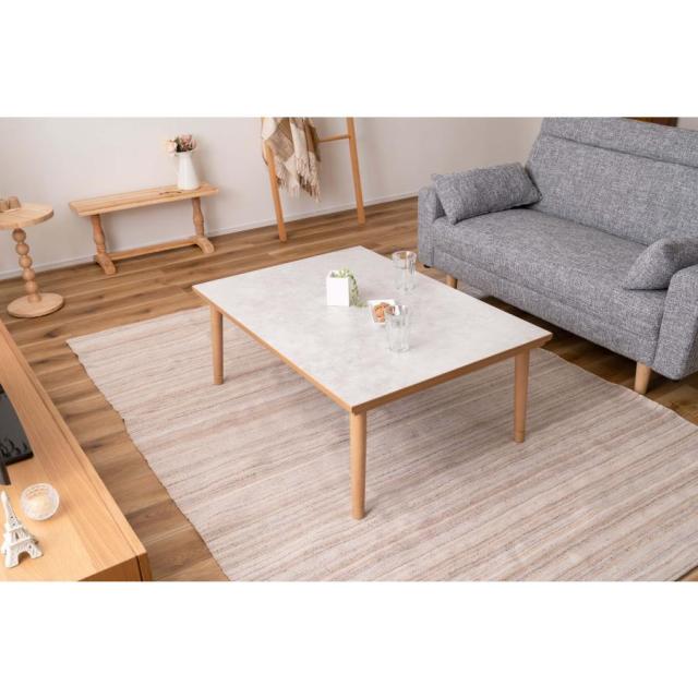フラットヒーターコタツ 105×75cm オールシーズン活躍 薄型フラットヒーター こたつ テーブル カーボンヒーター 大理石調 遠赤外線 継脚 高さ調整 300W 手元コントローラー 木製 天然木 フラットヒーターコタツ 105×75cm オールシーズン活躍 薄型フラット