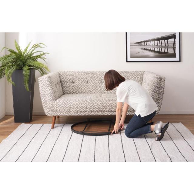 サイドテーブルL W73×D73×H38cm センターテーブル ローテーブル 3色 ブラウン ゴールド シルバー 折りたたみ 幅73cm 木製 おしゃれ 丸 円 壁掛け ミラー 鏡 安い 人気 送料無料_15