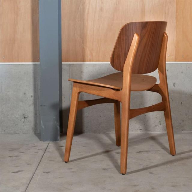 プライウッドチェア ウッドレッグ ウォルナット ミッドセンチュリー