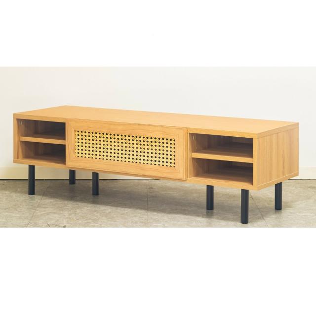 ナチュラルなラタン風素材が特徴のテレビ台＜120ローボード　マルシェ＞ 収納 お掃除ロボット対応 ラタン風素材使用 大人っぽい雰囲気 送料無料_2